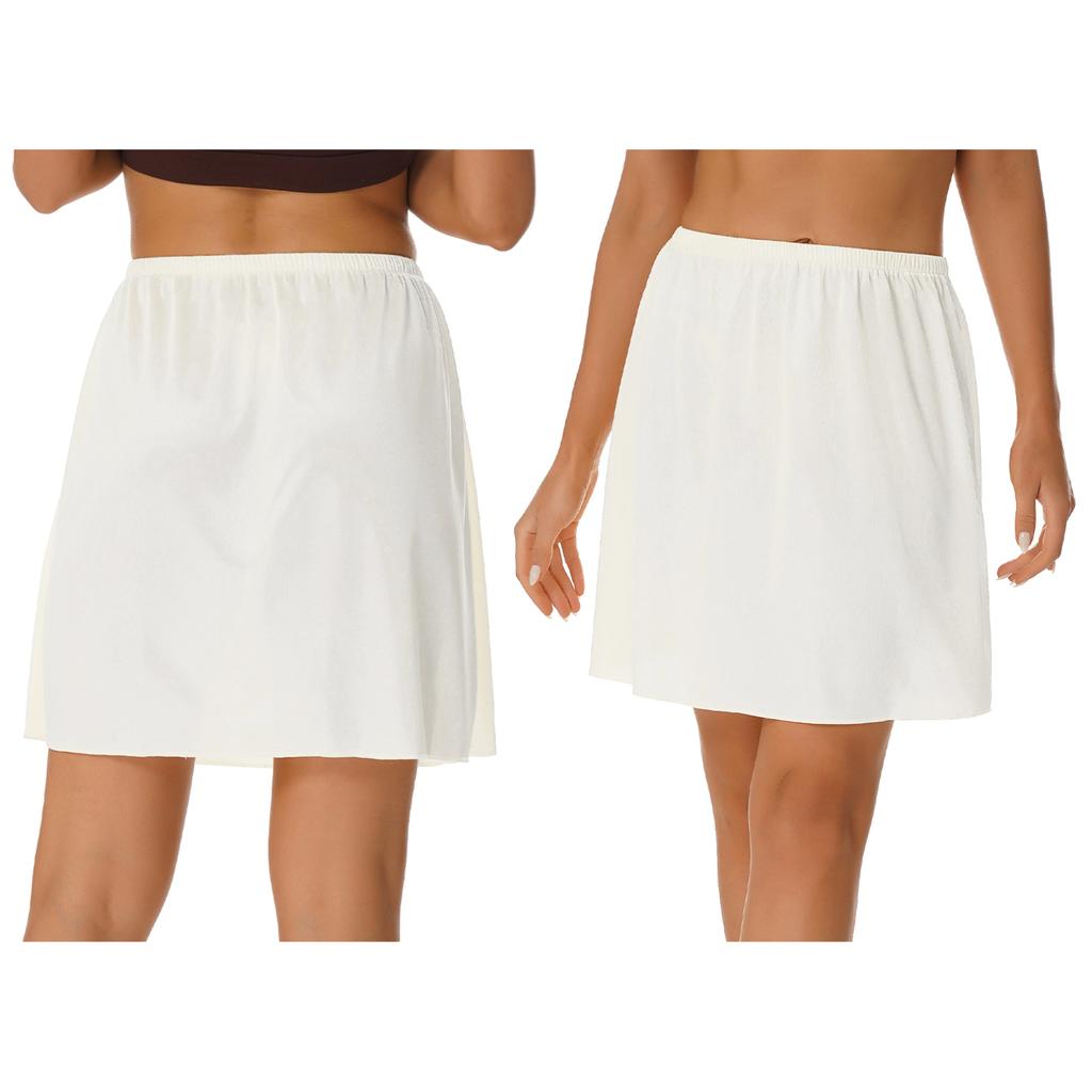 Γυναικεία μονόχρωμη μισοολισθητική κάτω φούστα Ελαστική μέση εσωτερική μίντι φούστα μακριά φούστα