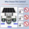 V380 Pro Solar Camera 3 Lens WiFi Security Cameras Outdoor Smart Home Solaire Power PTZ IP 15MP Night Vision CCTV Surveillance