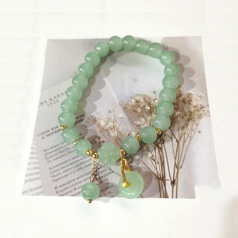 New Women's Mori Style Butterfly Glass Bracelet with Colorful Crackle Beads