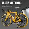 1:8 Flat Folding Mountain Bike Model Toys Alloy Diecast Bicycles Front Wheel Steering Rubber Tires for Boys Educational Toys
