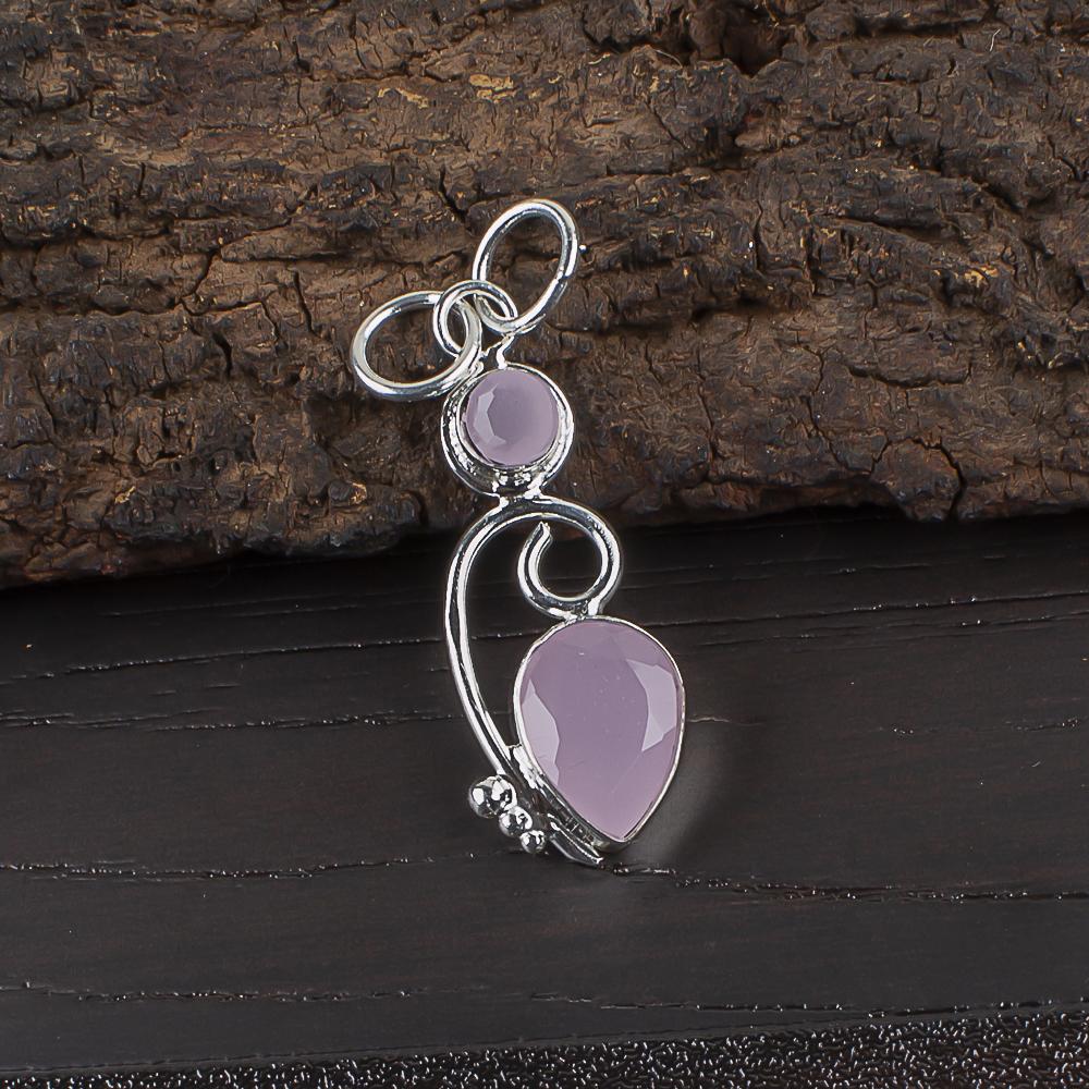Adorable Rose Chalcedony Gemstone Jewelry, 925 Sterling Silver Pendant Jewelry, Handmade Gorgeous Pendant Gift For Women