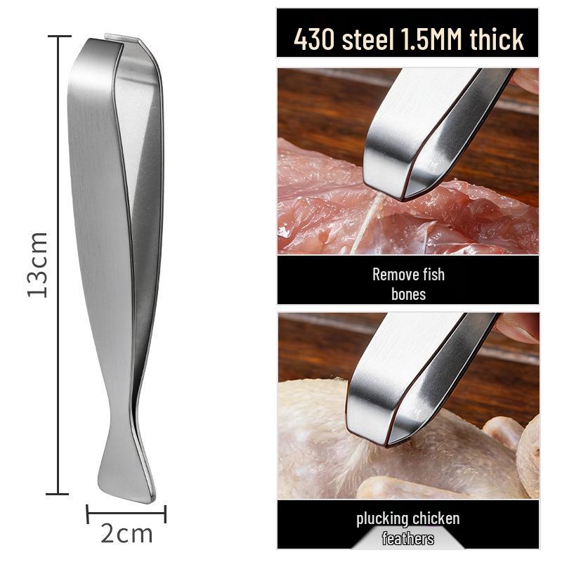 Stainless Steel Kitchen Tweezers for Removing Chicken Feathers, Fish Bones, and Duck Feathers