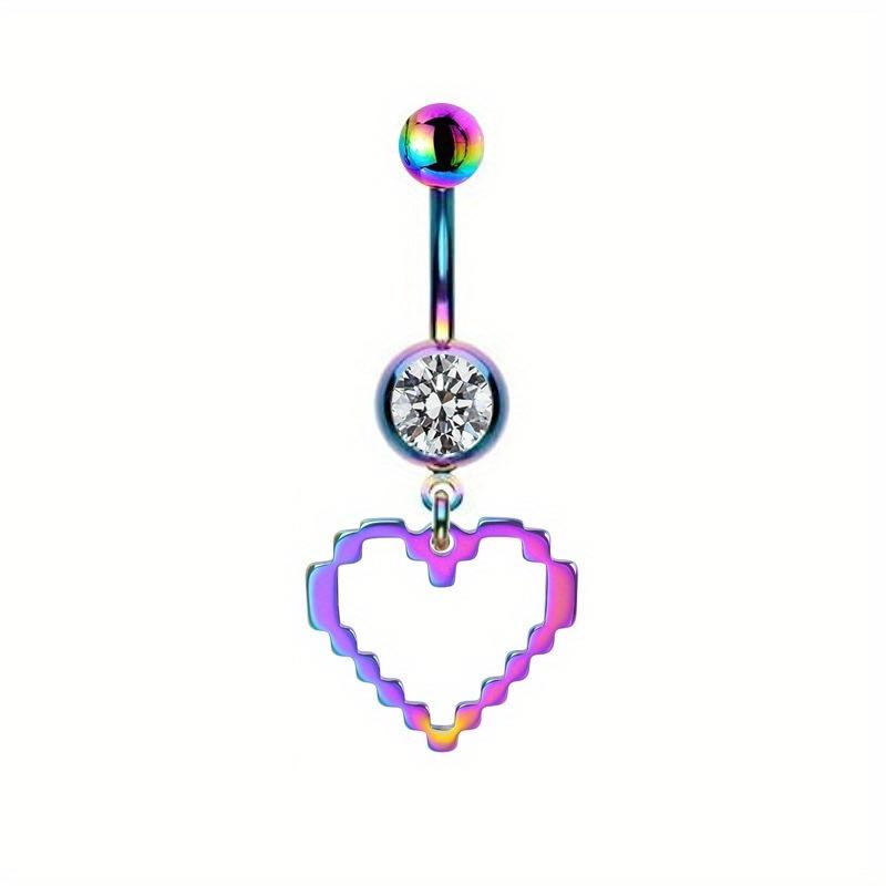1pc Stainless Steel Gradient Blue Purple Animal Planet Navel Ring Alien Piercing Navel Ornament