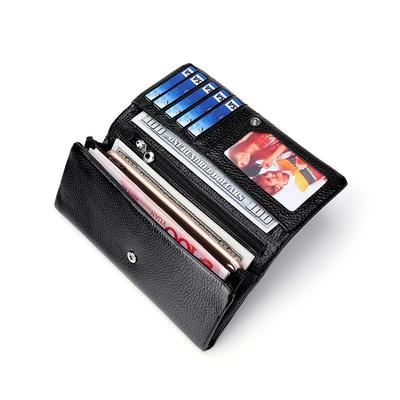 2021 New Women Leather Wallet Long Lychee Pattern Top Fashion Casual Business Leather Wallet
