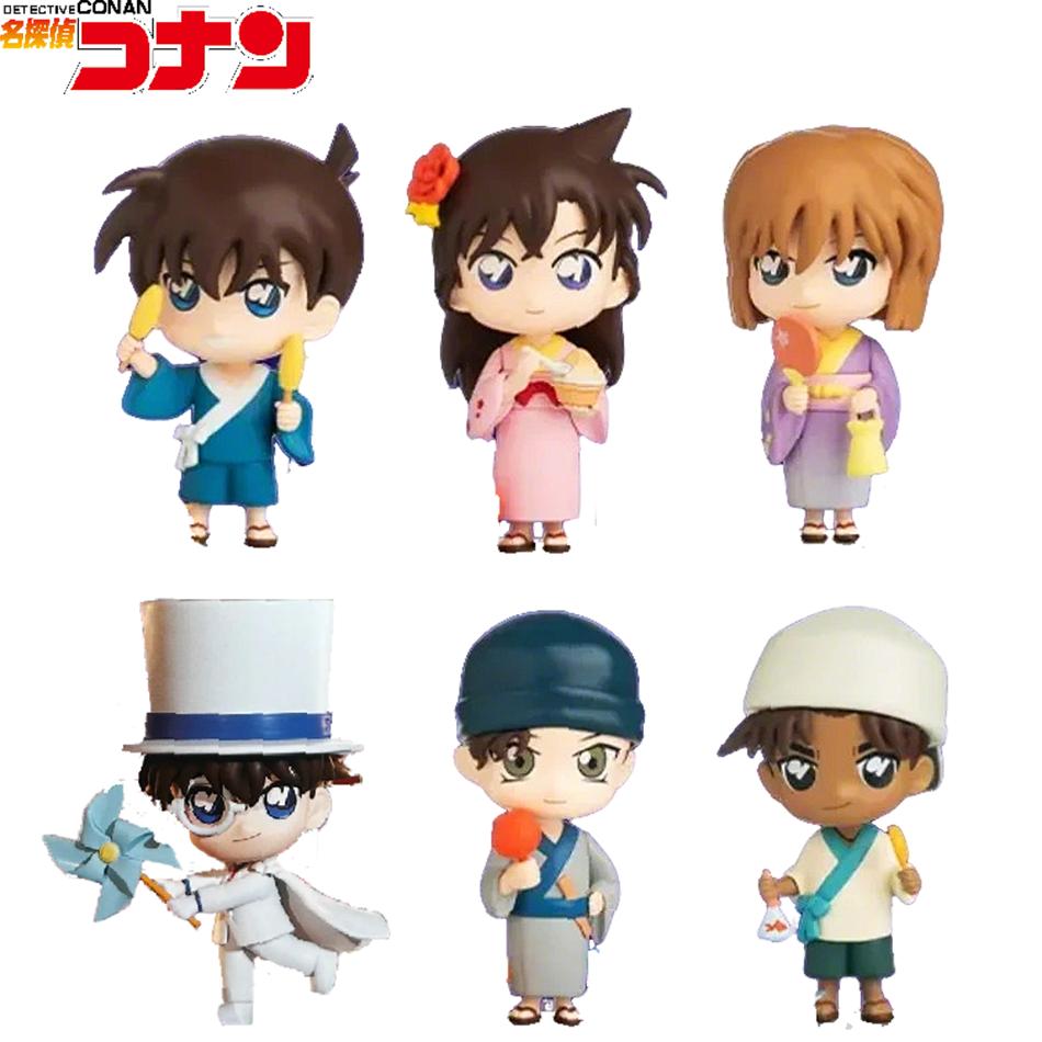 Original Detective Conan Anime Figure Conan Edogawa Action Figure Q Version Collectible Model Doll Toys Desktop Decoration Gifts