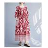 Summer New Temperament V-neck Mid-length Dress Retro Printing Loose Dresses
