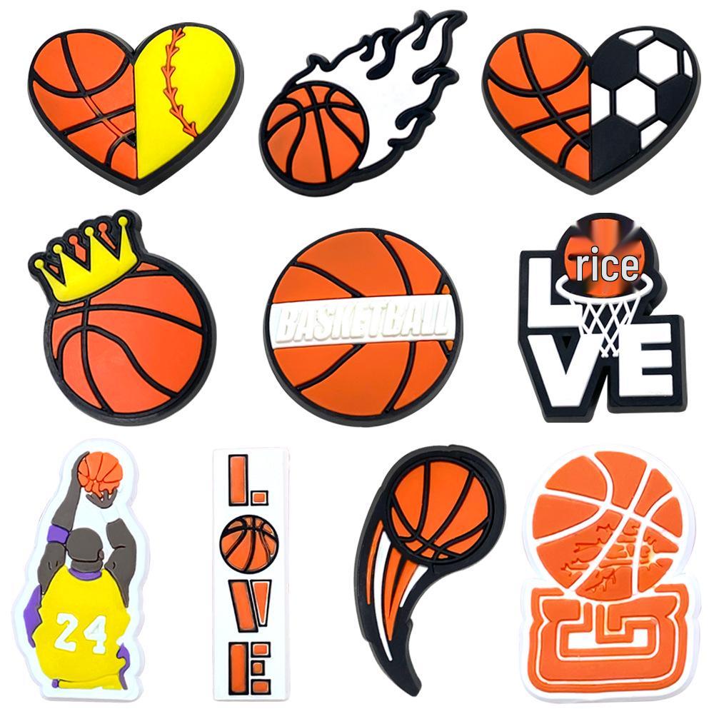 Basketball Shoe Charms Set: PVC Rubber Accessories for Crocs