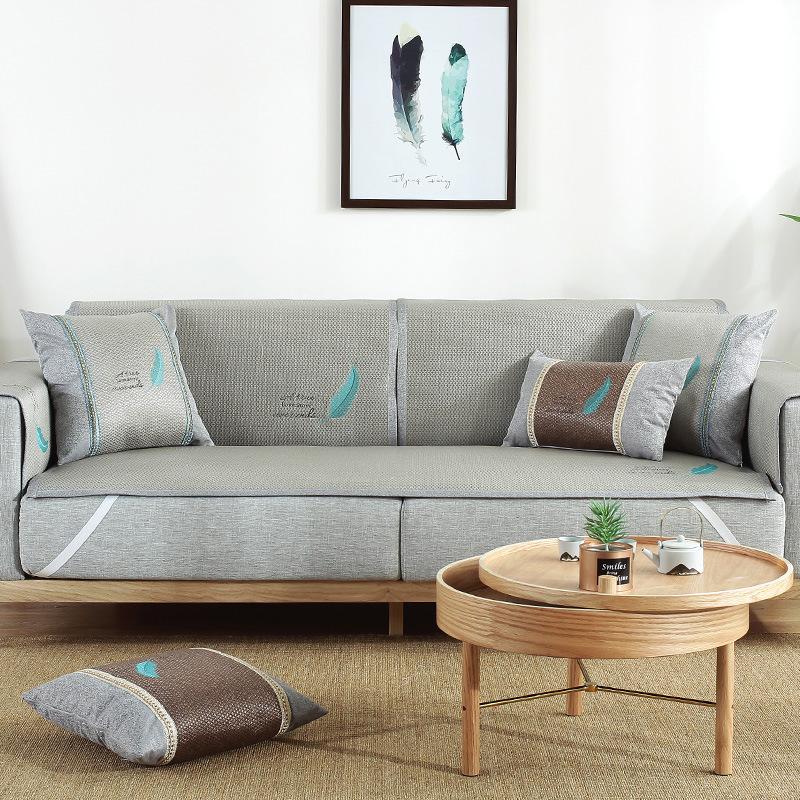 Summer Sofa Cushion Non-Slip Rattan Mat Universal Full Covered Sofa Back Towel Four Seasons Cushion