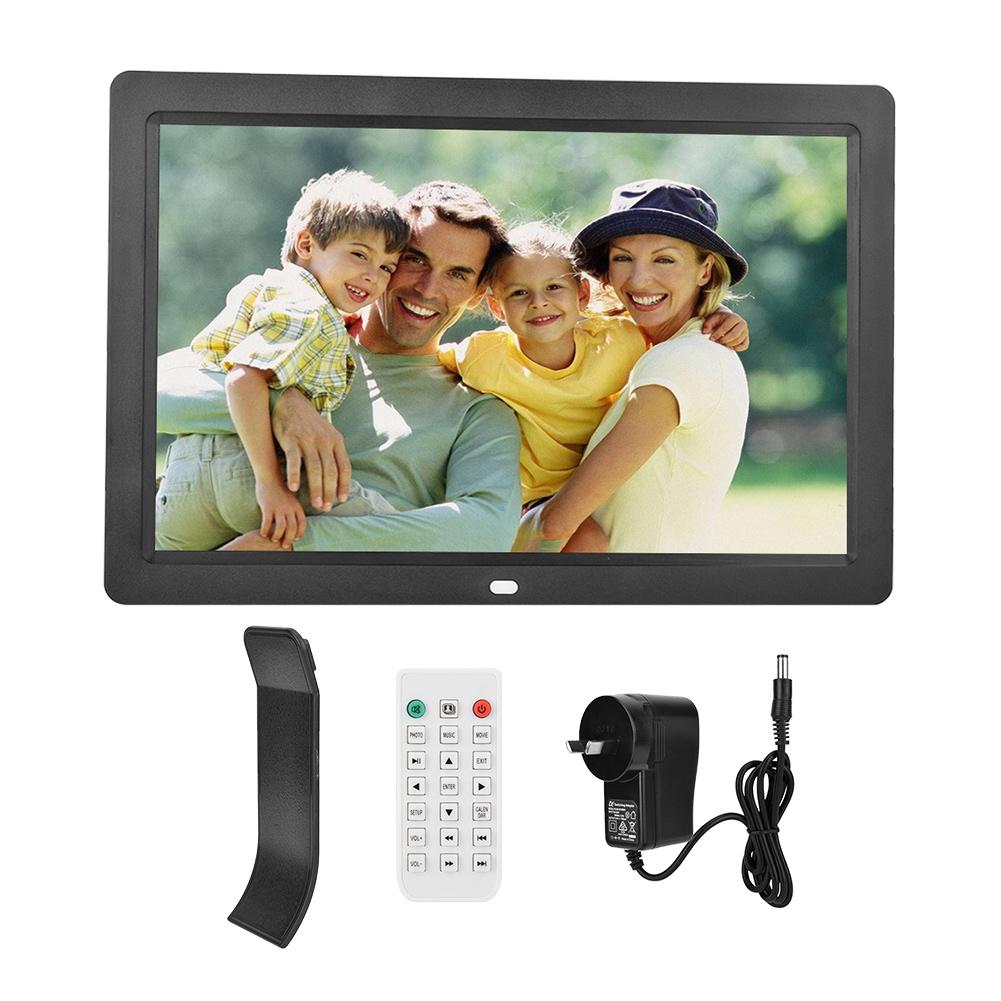 12Inch 1280*800HD Digital Photo Picture Frame Alarm Clock Movie Player Album Remote Control White