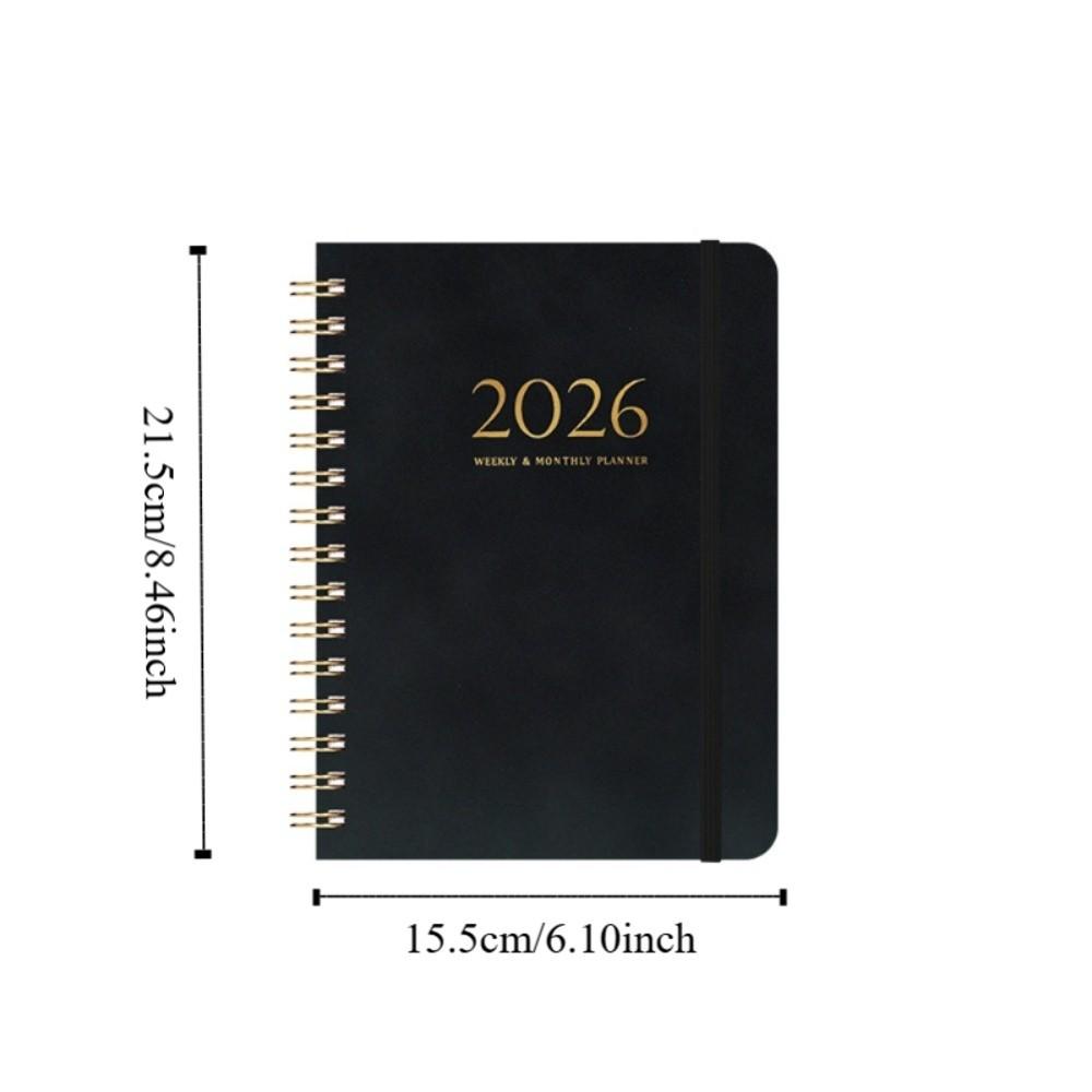 PU Leather Cover Coil Schedules Notebooks A5 Daily Notebook Daily Planner Notepad  Record