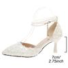 Fashion Bling Pointed Toe Pumps Shoes Women Summer 2025 Luxury Pearl Buckle Strap Women's Pumps Weeding Solid Plus Size Lady High Heels