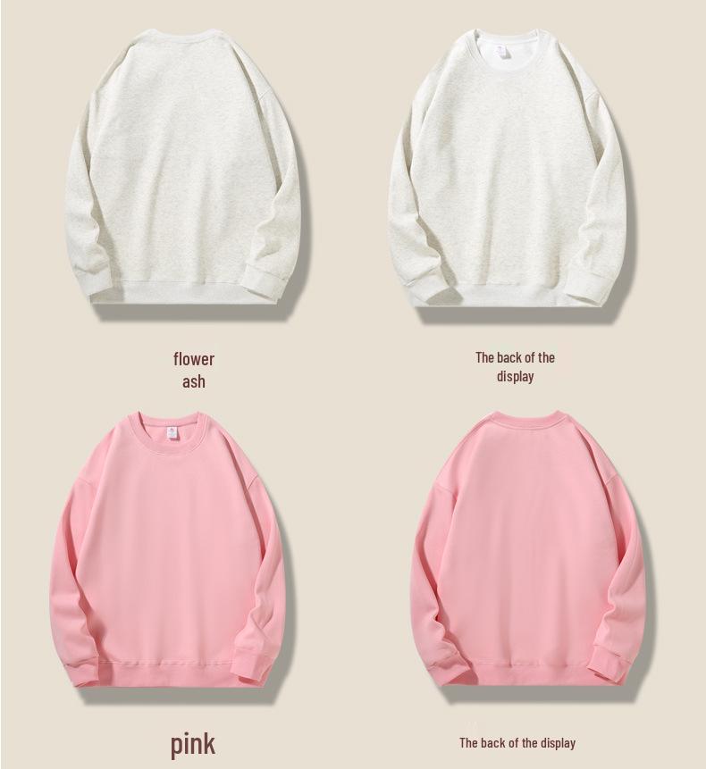 16-kleurige geborstelde katoenen fleece ronde hals casual hoodie voor koppels