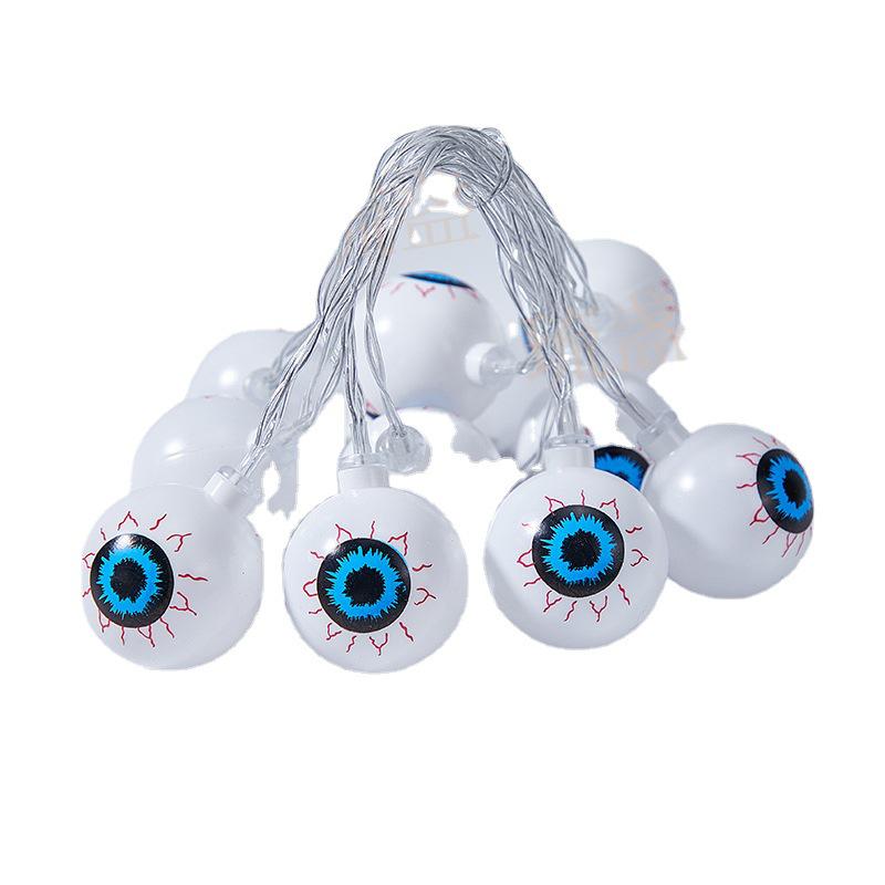LED Halloween Ghost Eye String Lights - Flashing Eyeball Battery Decor