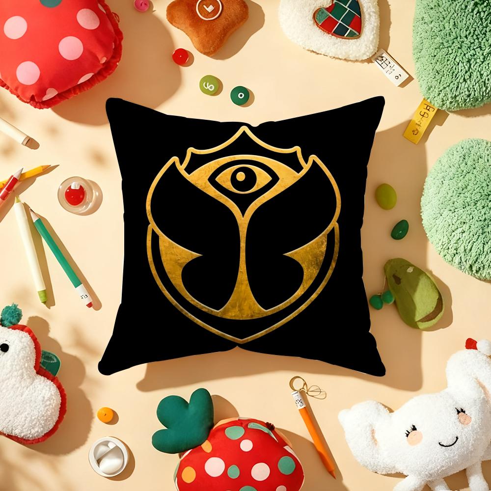 TOMORROWLAND Music Festival Cushion Cover Plush Fabric Soft Double-Sided Printed Sofa Warm Winter Home Child Gift Pillow Case