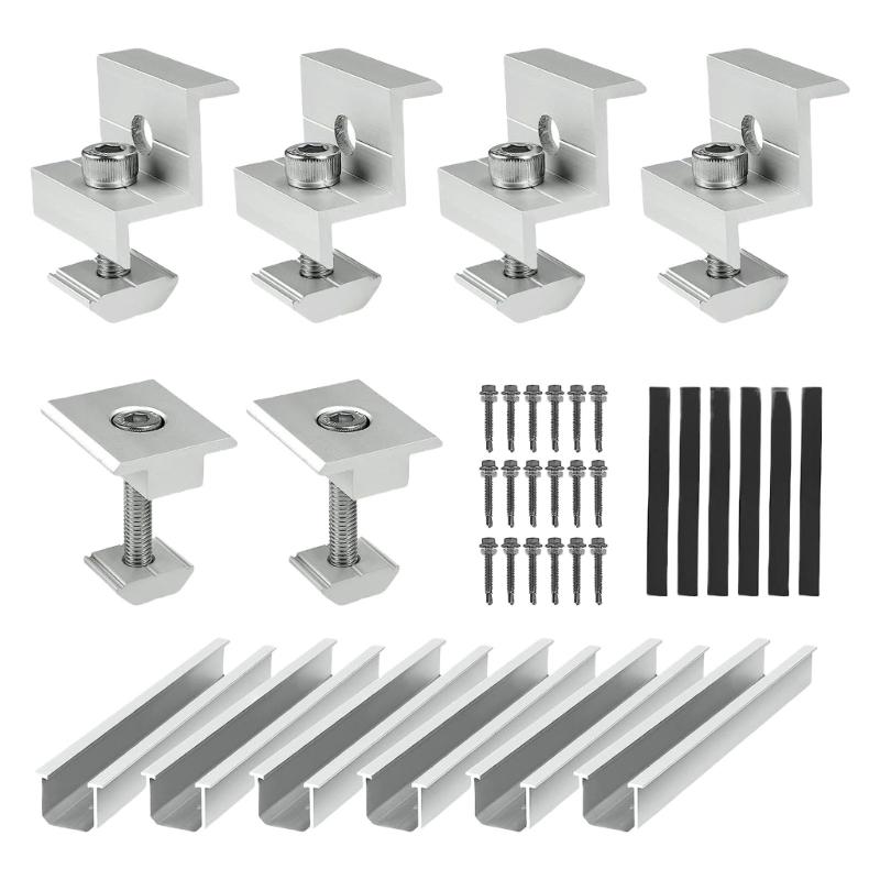 6Pcs Sturdy Aluminum Alloy Solars Panel Mounting Brackets Accessory With Various Roof Types and Marine Applications