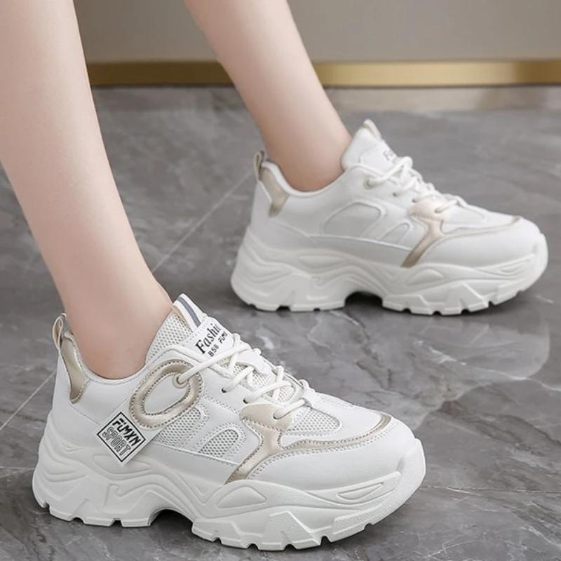 

Кроссовки для тенниса на платформе для женщин, спортивная обувь для бега, модные кроссовки на толстой подошве, женские вулканизированные кроссовки, спортивная обувь 35 бежевый