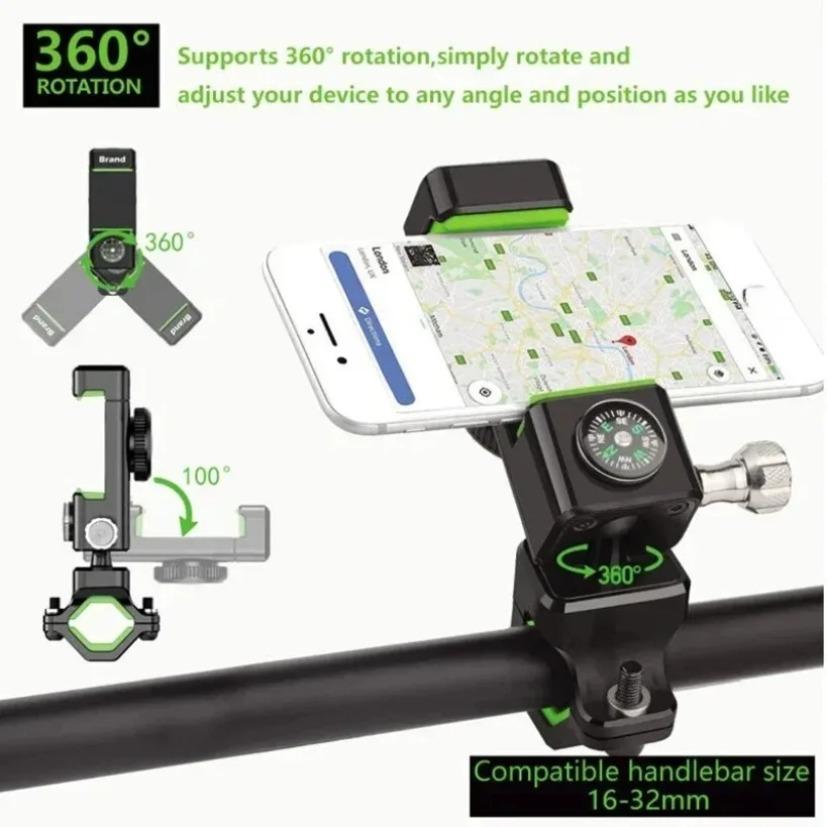 Universal Mobile Phone Holder 360° Rotation Bicycle Motorcycle Handlebar Stand for iPhone Samsung Xiaomi Smartphone Bracket