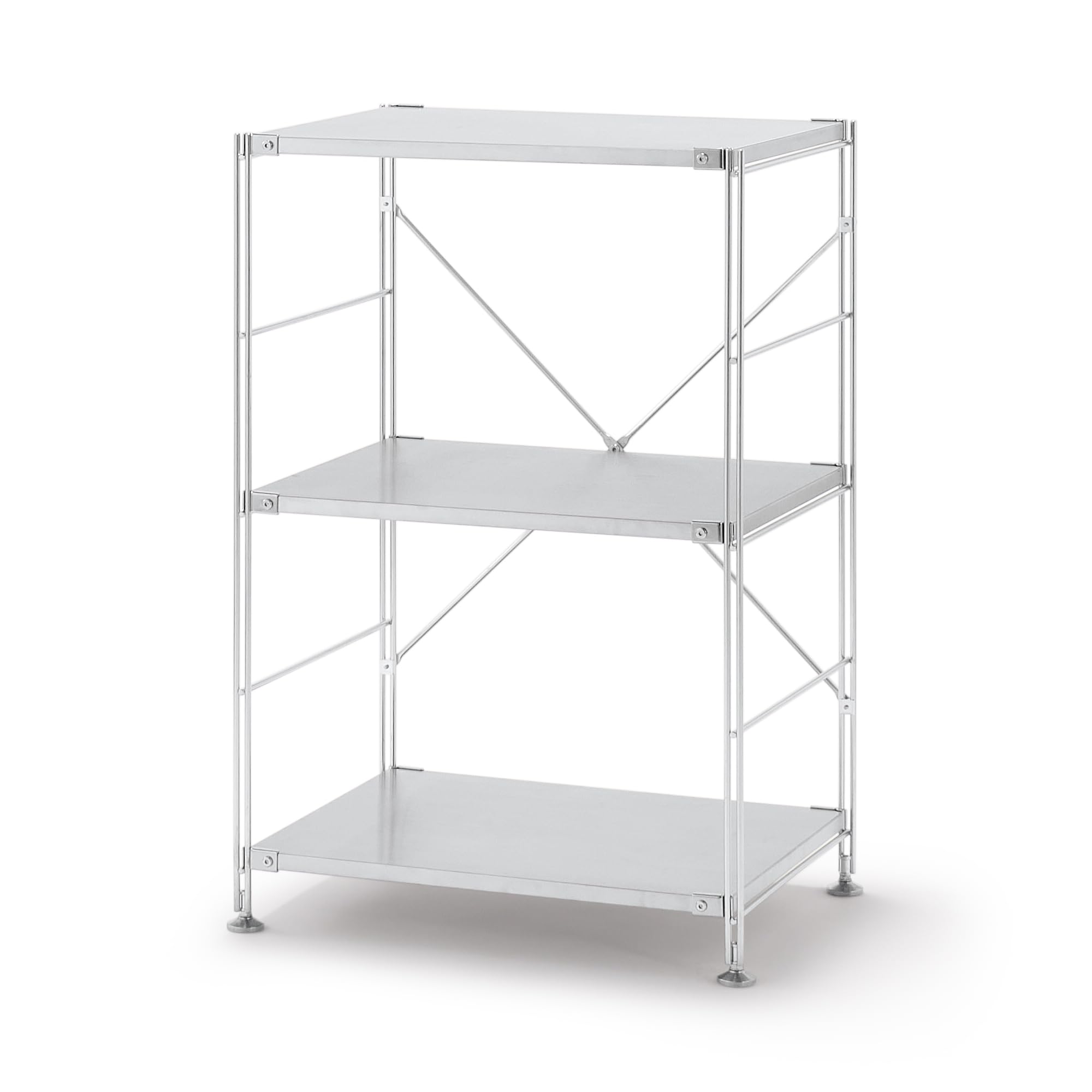 MUJI Stainless Steel Unit Steel Shelf 58cm x 41cm x 83cm Wall Bookshelf Shelf/Stainless Set, Small, (W) (D) (H), 83267063, Shelf,