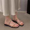 Slippers women's summer wear fashion new suede retro temperament with skirt thick heel cool slippers