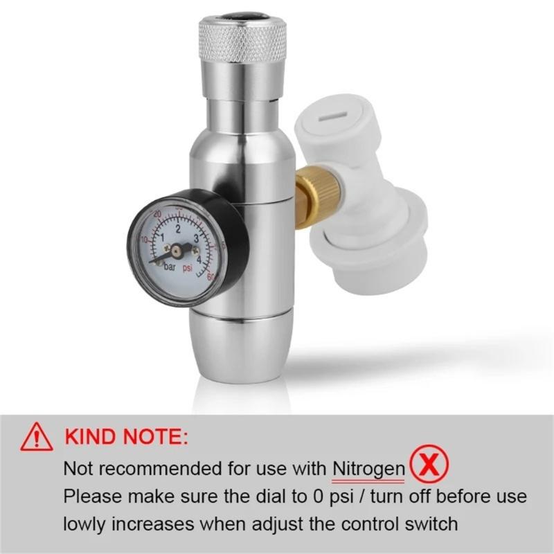 CO2 Regulator 0-60PSI Pressure Reducing Valves Gas Regulator for Efficient Home Brewing and Sodas Water Production