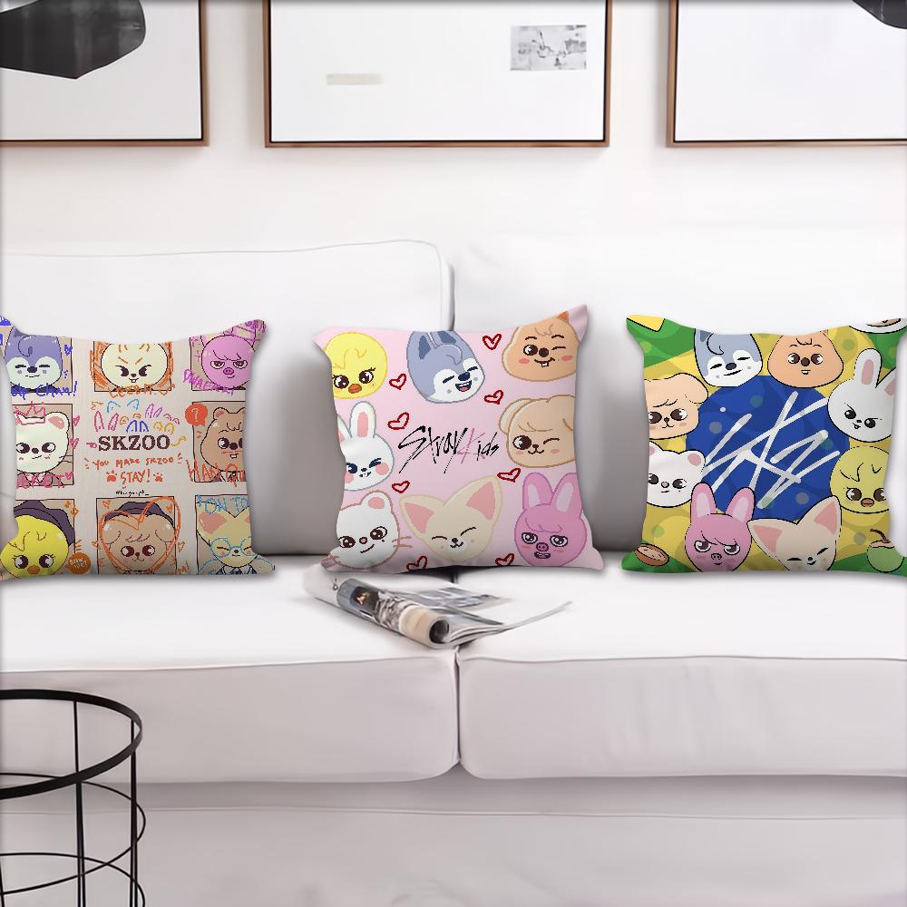Kpop S-Skz-oo-S Cartoon cushion cover For Pillow Sofa Printing Decoration Room Home Office Coffee Shop Car Nordic Simplicity