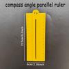 Multifunctional Drawing Ruler, Straightedge Protractor Compass Tool for Arcs, Parallel Lines & Size Measurement