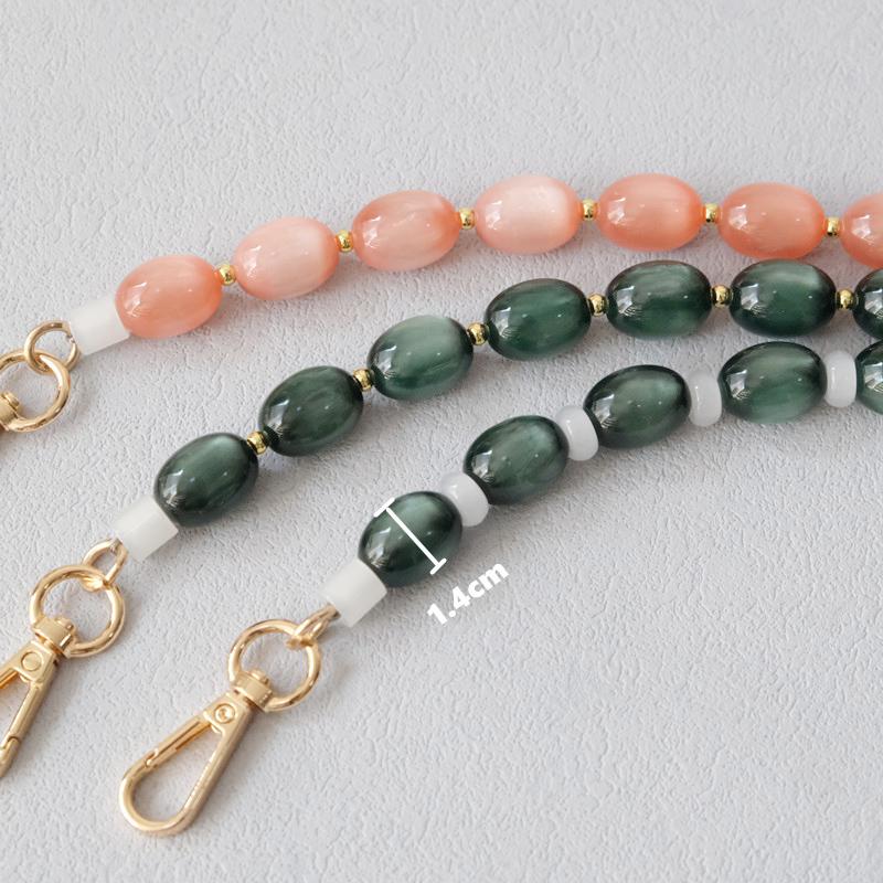 New Fashion Autumn Woman Bag Accessory Detachable Luxury Beaded Chains Cute Acrylic Strap Women Handbag Shoulder Handle Chain