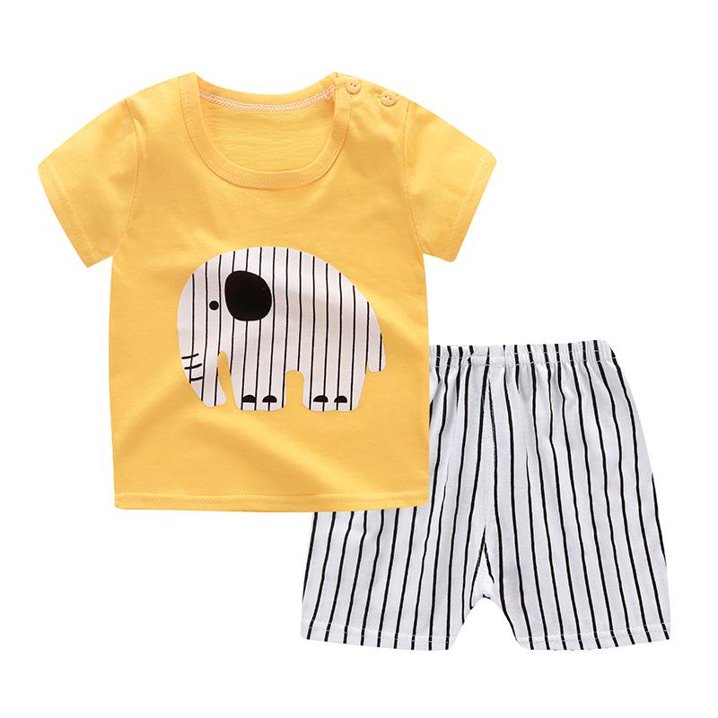 Cute Children Short-sleeved Suit Baby T-shirt Set Cotton Short-sleeved Shorts Kids Summer Children's Clothing