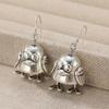 Vintage Silvery Plated Hand Carved Birds Shaped Dangle Earrings for Women Creative  Pendant Festival Jewelry Accessories