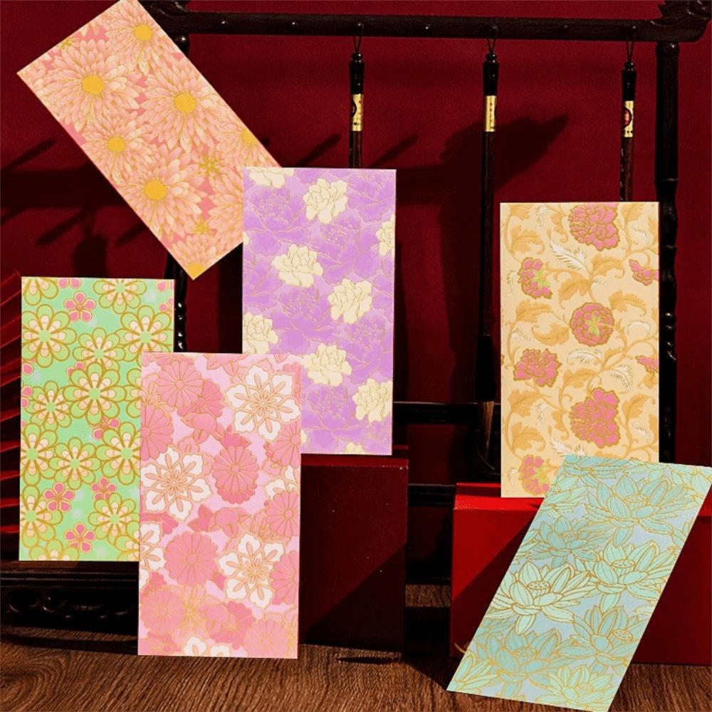 6pcs Colorful Red Envelope Mixed Pattern Hongbao Festival Supplies Money Bag  Spring Festival