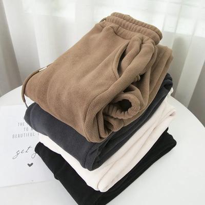 Women Thick Warm Casual Pants Winter Korean Fashion High Waist Loose Sweatpants Female All Match Streetwear Harem Pants