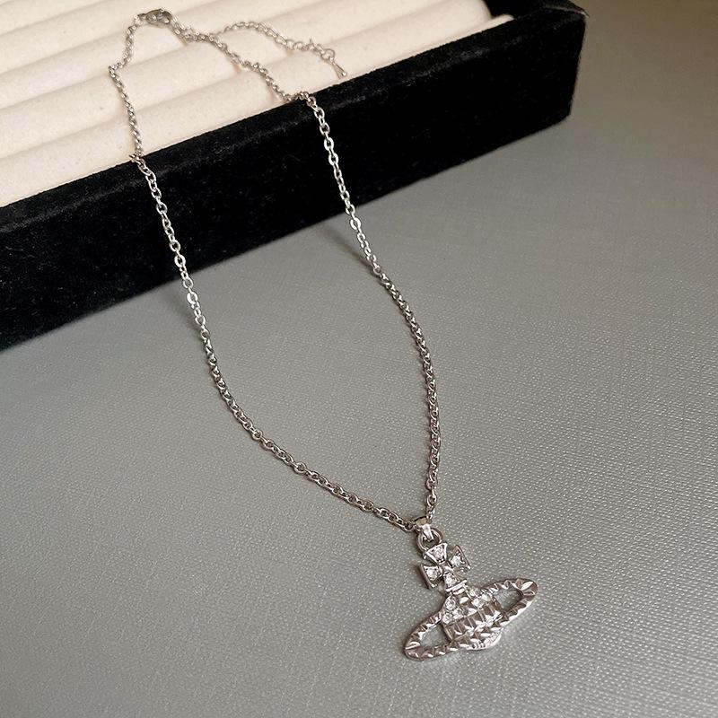 Diamant Saturn Anhänger Perlenkette - Herbst/Winter Luxus Schlüsselbein Kette: Exquisite, vielseitige Accessoires.