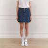 Hauseuobeupondeu Kaihara Fabric Denim Skirt(Light Blue, Mid Blue)