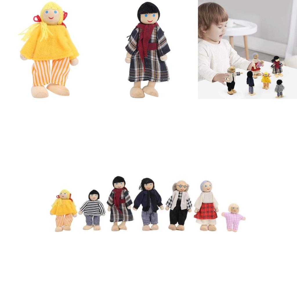 Handcrafted Wooden Family Puppets Jointed And Lifelike Ideal For Display Or Play