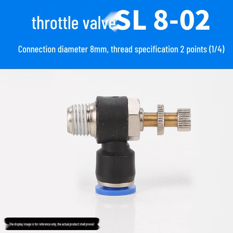 Trachea Connector PC8-02 Male Thread Quick Elbow Insert Pneumatic Throttle Valve