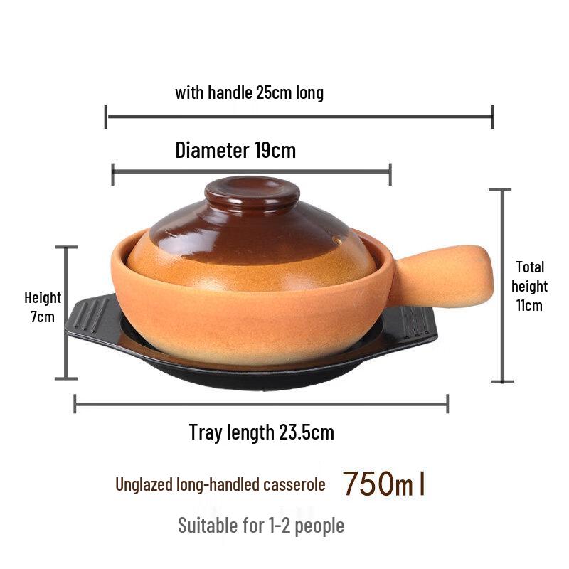 Single Handle Ceramic Claypot Rice Casserole