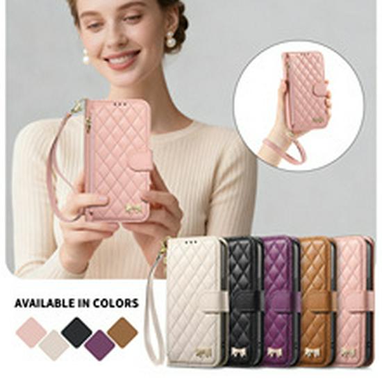 iPhone 17 Leather Flip Case with Magnetic Card Slot
