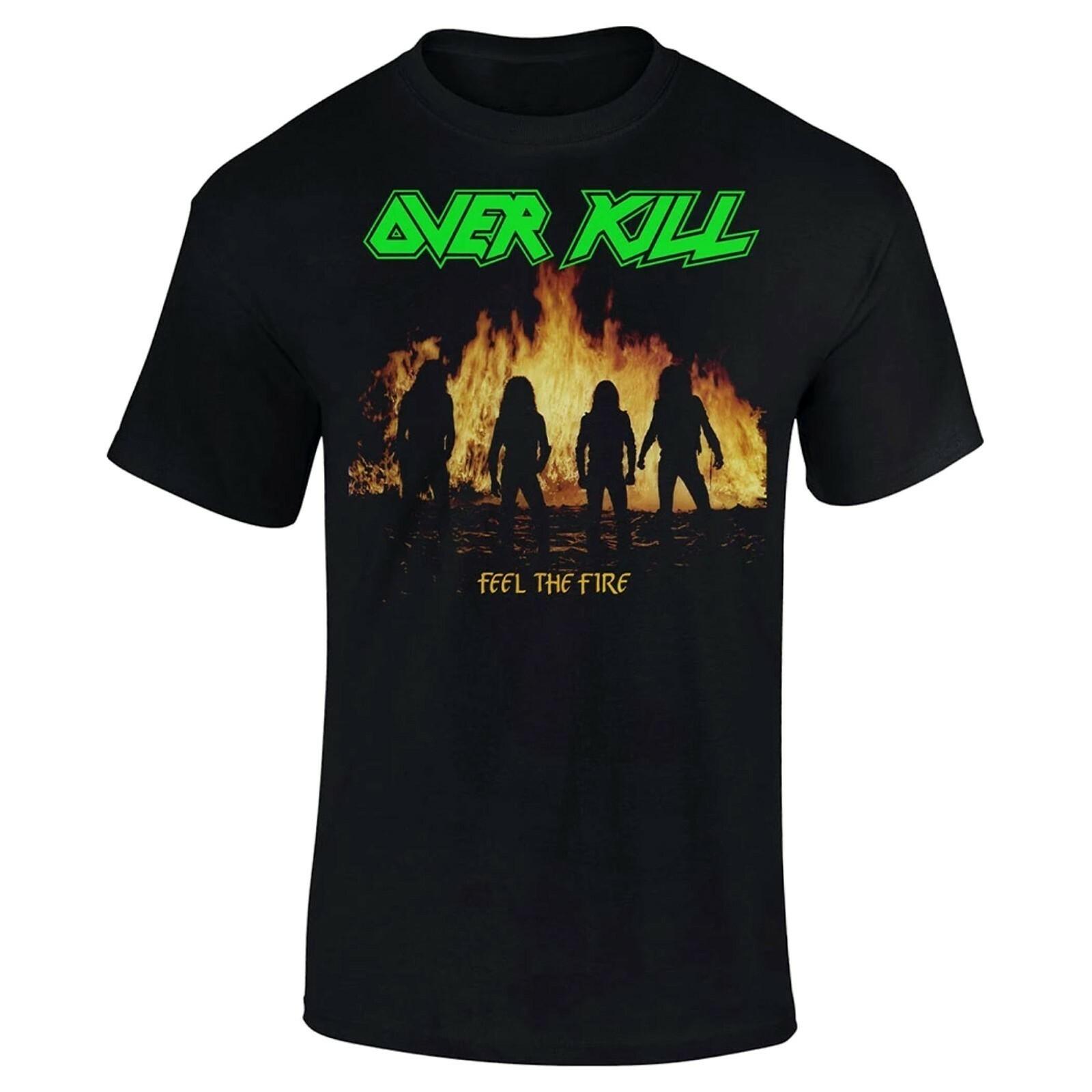 OVERKILL cd cvr FEEL THE FIRE Official SHIRT LRG New band silhouette flames S
