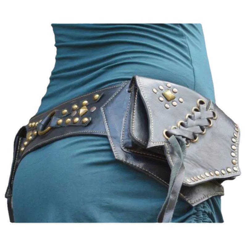 Punk Stijl Middeleeuwse Retro Riem en Schoudertas met Kwastjes - Portemonnee en Buiten Tailleband