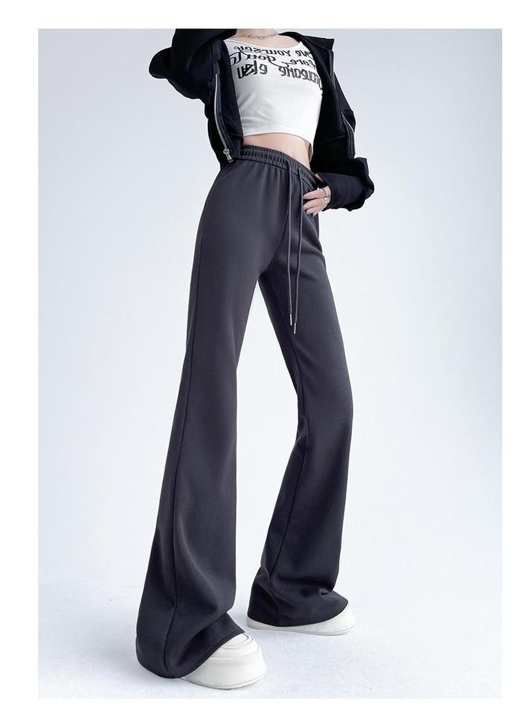 Women's High-Waisted Flared Sweatpants - Slimming Micro-Flare, Tall Fit, Spring/Autumn 2024 Collection