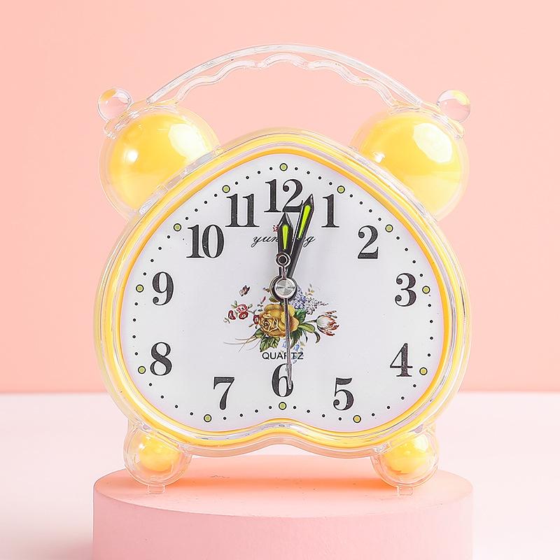 Alarm Clock Children Cartoon Clock Crystal Simple Internet Celebrity Small Alarm Desk Clock Jump Seconds Do Not Mute