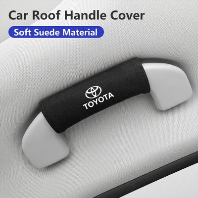 Car Interior Roof Handle Cover Suede Roof Grab Handle Grip For Corolla Yaris Camry Prius RAV4 CHR Hilux Aygo Accessories
