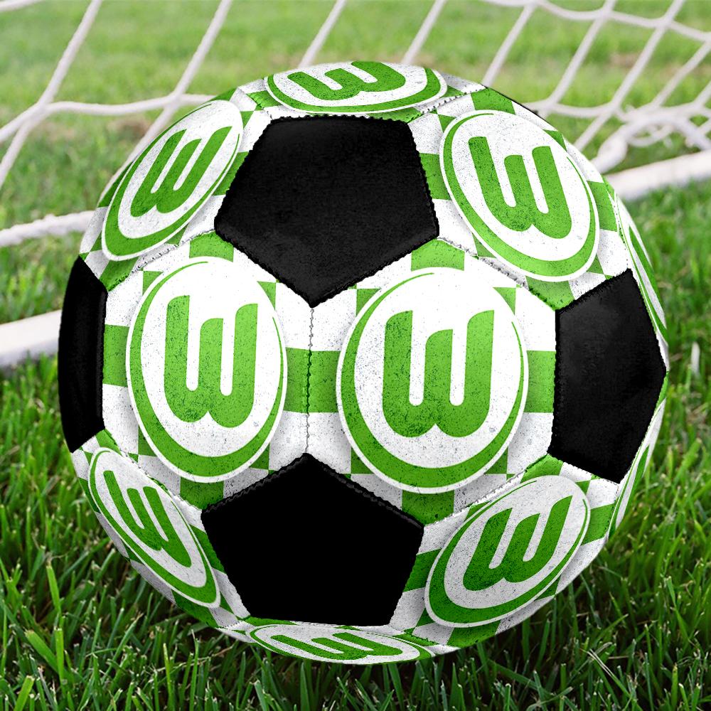VfL Wolfsburg Indoor Soccer Ball Colorful Machine Stitched PVC Size 5 Team Training Competition Ready Durable High-Bounce Cool Sports Gift