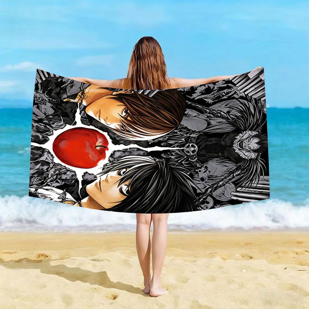 1pc D-Death Note Themed Beach Towel Microfiber Quick Dry Soft Skin Friendly Gym Sports Towel Trendy Beach Accessories