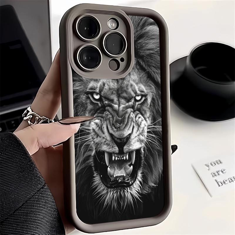 Cool Lion Pattern Silicone Phone Case For iPhone 17 16 15 14 13 12 11 Pro Max 17 Air 16E XS X XR 7 8 Plus Shockproof Soft Cover