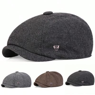 Unisex Fashion Denim Letter Label Herringbone Newsboy Caps Men British Painters Hats Spring And Autumn Berets Hip Hop Berets