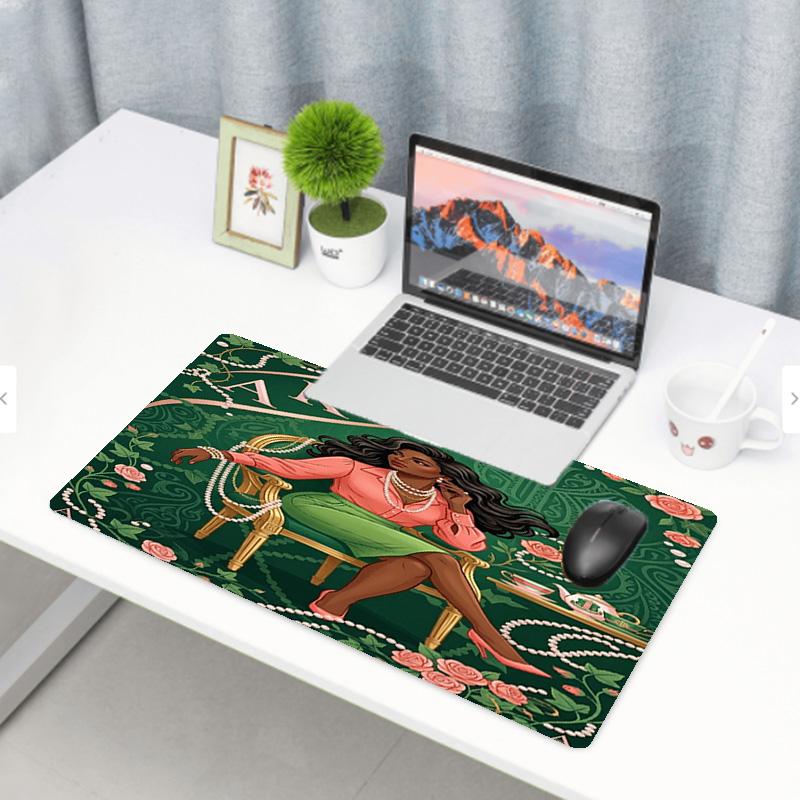 Alpha Kappa Alpha Print Mouse Pad, Anti‑Slip Desktop keyboard Mat, for PC Laptop Gaming Working Daily Use, Cool Festival Surprise Gift