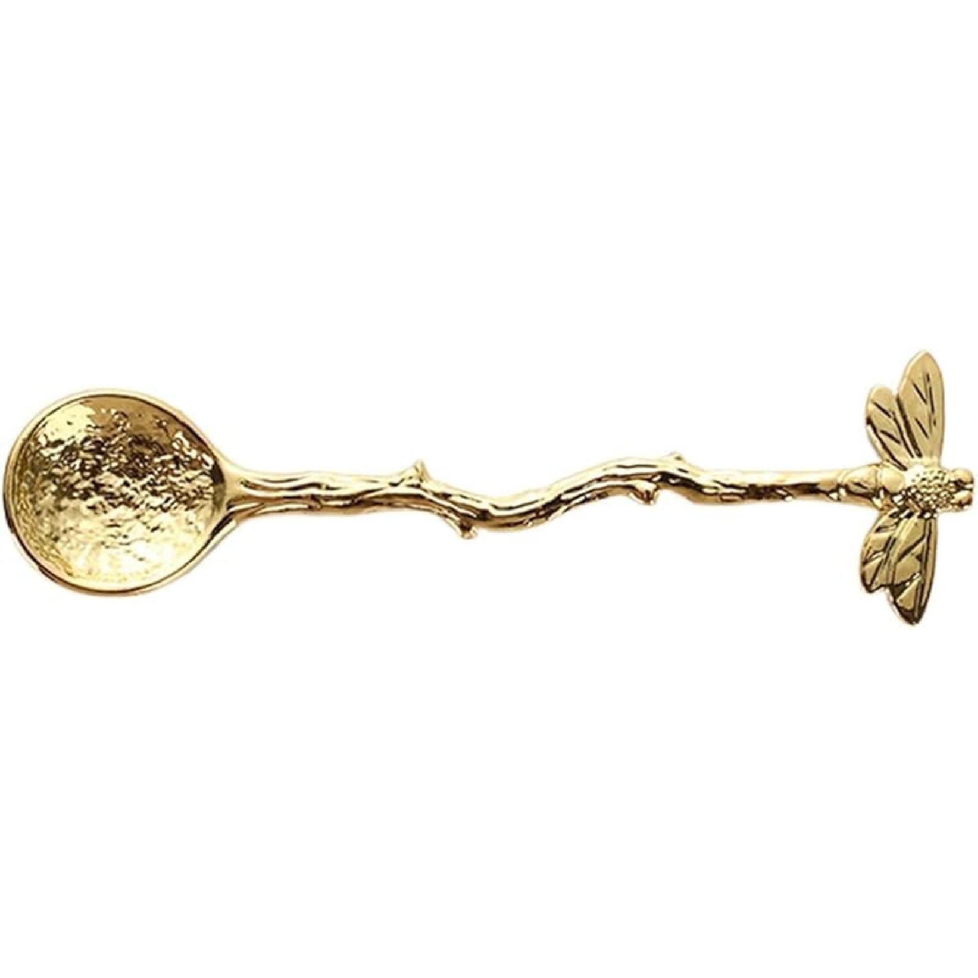 Retro Dragonfly Stainless Steel Coffee Spoon, Dessert Teaspoon, Creative Kitchen Gadget (Gold)