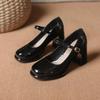 Plateau-High-Heels aus Rindsleder im Mary-Jane-Stil für Damen – wasserdicht, Retro, mit Schnallenriemen und dickem Absatz