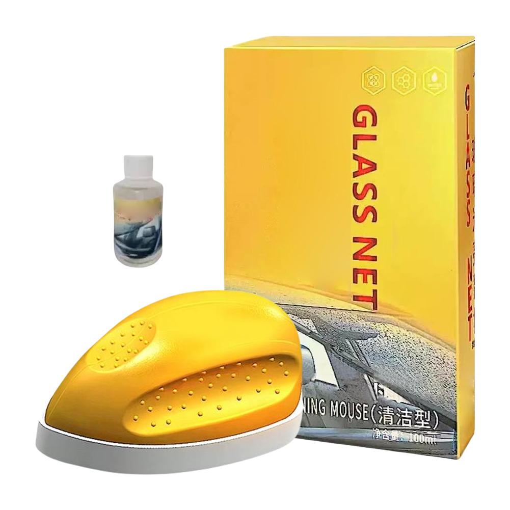 

Car Glass Oil Film Remover Brush with Refill Liquid Strong Oil Film Removal Windshield Mirror Cleaner Auto Glass Cleaning Mouse